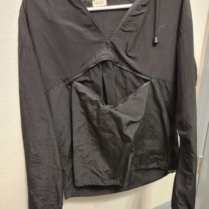 Cropped black windbreaker